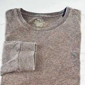 Polo Ralph Lauren Brown Long Sleeve Shirt Pony Logo Womens Size L